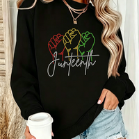 Motif en strass thermocollant personnalisé Juneteenth pour T-shirts