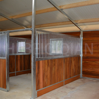 Panneaux de porte à charnières en acier galvanisé avec remplissage en bambou pour box de chevaux, taille 2x3m, galvanisation à chaud et revêtement en poudre