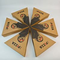 Boîte à pizza triangulaire en carton kraft avec logo personnalisé pour la livraison de tranches, résistante à la graisse, empilable, emballages en papier robustes en vrac