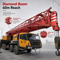 Grue mobile d'occasion 100t, flèche à 6 sections de 60 mètres, section diamant, équipement de levage, machine de construction fiable
