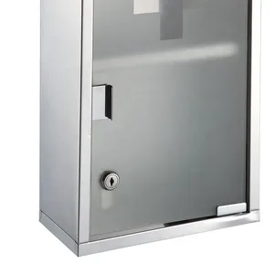 Armoire à pharmacie murale durable en acier inoxydable pour salle de bain/hôpital, boîte organisatrice, trousse de premiers soins, boîte à pilules - Product Image 6