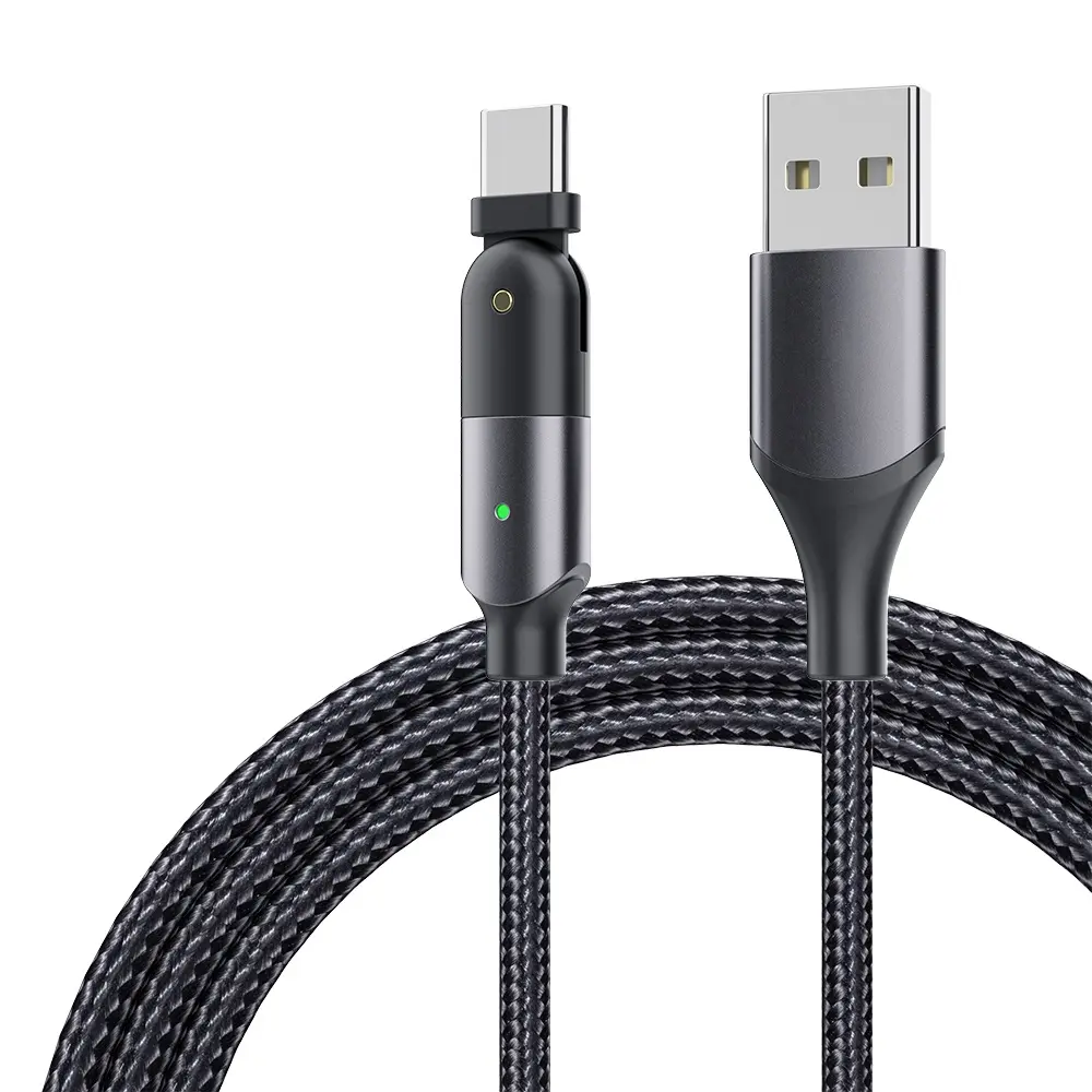 Custom Type C Power Cables 60w 100w 3a Fast Charging 4 Cores 180 Rotation Usb C Data Cable