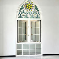 Fabricante de ventanas corredizas de aluminio con arco curvo colorido, rotura de puente térmico, doble acristalamiento, ventanas corredizas arqueadas de tamaño personalizado para el hogar