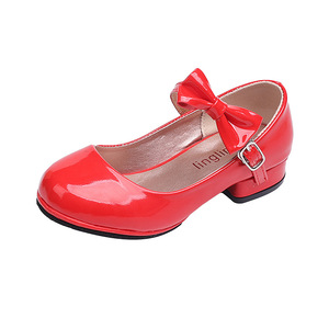 여아 하이힐 공주 구두 2025 봄 가을 아동 PU 신발 학생 공연 댄스화 - Product Image 6