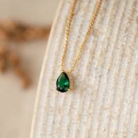 Collier en forme de goutte d'eau Jeutelis Niche Design : 12 teintes de pierres de naissance |   Anti-oxydation |   Chaîne minimaliste de luxe légère pour femmes**