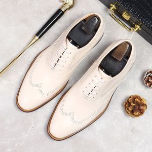 Chaussures habillées en cuir Oxford faites à la main de haute qualité à lacets pour mariages décontractés d'automne - Product Image 5