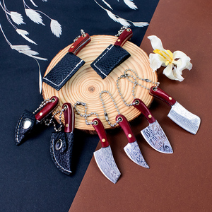 Mini Cuchillo de Bolsillo Creativo con Hoja Fija en Forma de Hacha, 8 Variantes, con Funda de Cuero - Product Image 3