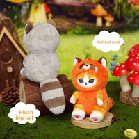 Dessin animé Mofusand chat Fushandi requin travesti raton laveur écureuil Panda porte-clés mignon jouet en peluche