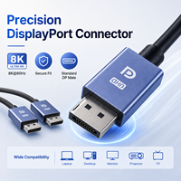 Câble DP 1.4 8K 32,4 Gbps 4K 144Hz Ultra HD avec boîtier bleu, Plug and Play pour moniteur de jeu, PC, ordinateur portable, TV, ordinateur de bureau