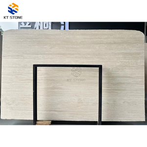 Dalle <span class=keywords><strong>de</strong></span> marbre Travertin <span class=keywords><strong>de</strong></span> <span class=keywords><strong>Toscane</strong></span> Blanc Ivoire, personnalisable pour mur <span class=keywords><strong>de</strong></span> fond TV, plinthe décorative - Product Image 1