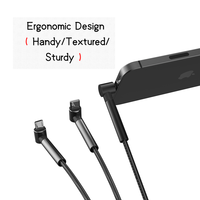Pliage Aluminium Nylon Tressé Usb C Câble de Données Charge Rapide 90 Degrés Coude Type C3 en 1 Câble Pour Téléphone Mobile
