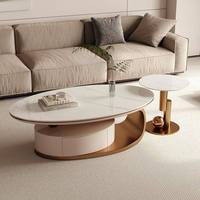 Ensemble de tables basses en pierre frittée moderne design, meubles de salon, table basse luxueuse, ensemble de tables basses centrales pour salon