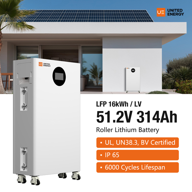 16kWh LFP Battery Residential Energy Storage System Low-voltage 51.2V 314Ah Roller Type 6000 Cycles Life with BMS Wifi