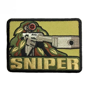 Toppe Ricamate Americane con Bandiera, Eco-Friendly, in Tessuto Twill con Paillettes, Badge Tattico Punisher con Chiusura a Strappo per Cappelli - Product Image 3