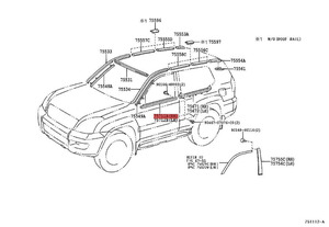 Jeu de moulures de ceinture pour fenêtre de <span class=keywords><strong>porte</strong></span> Remplacement pour 2003 2004 2005 2006 2007 2008 2009 Toyota Land Cruiser Prado Lexus - Product Image 3