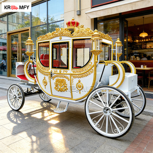 Carruaje Real con Caballos para Bodas y Eventos de Cenicienta, Modelo Eléctrico de Lujo con Neumáticos de Goma Sólida, 4-6 Asientos - Product Image 1