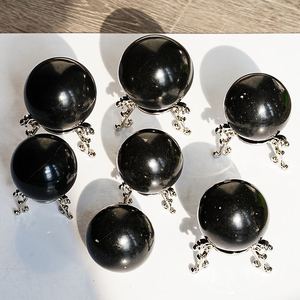 Hand-Polished Black Tourmaline Healing <b>Crystal</b> Sphere Factory Price Natural Black Tourmaline Decorative Ball for Sale - Product Image 5