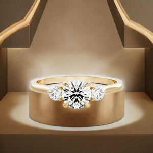 Anillo de Plata de Ley S925 con Tres Piedras de Moissanita |   Corte Brillante Redondo Certificado por GRA |   Anillo de Compromiso y Boda, Joyería Fina, Regalo - Product Image 3
