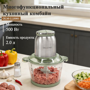 Robot culinaire 2L multifonction pour la maison, hachoir à viande, mixeur en verre, machine à mélanger les aliments, hachoir à viande électrique - Product Image 1