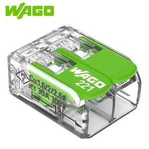 Wagos 221 622 nối nối đòn bẩy 6 mm 2 dây dẫn trong suốt nhà ở màu xanh lá cây Polyamide 41A 450V 4kV DIN-35 đường sắt gắn kết - Product Image 2