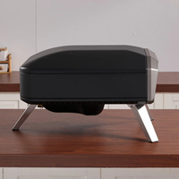 Conception rotative manuelle Four à pizza à gaz de table de 12 pouces Portable en acier inoxydable pour l'extérieur Camping Logo personnalisé Barbecue Grill