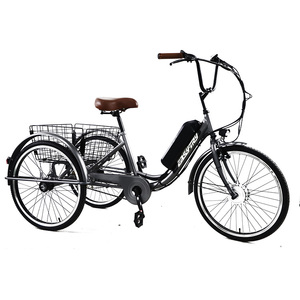 Bicyclette électrique 36V à batterie au lithium, frein à disque avec cadre en acier à haute teneur en carbone, moteur de moyeu avant, support arrière, 24 pouces - Product Image 3