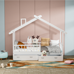 Muebles de dormitorio <span class=keywords><strong>Montessori</strong></span>, <span class=keywords><strong>cama</strong></span> individual <span class=keywords><strong>doble</strong></span>, tamaño King con cajones - Product Image 5