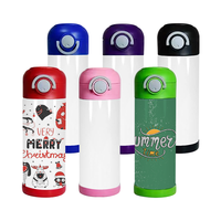 Gobelet sport en acier inoxydable de 12 oz pour sublimation, bouteille d'eau isotherme à double paroi avec poignée et couvercle rabattable