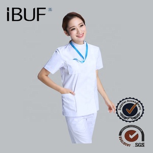 Divisa da Infermiera in 3 Colori: Camice + <span class=keywords><strong>Cappello</strong></span>, Uniforme Medica Ospedaliera - Product Image 1
