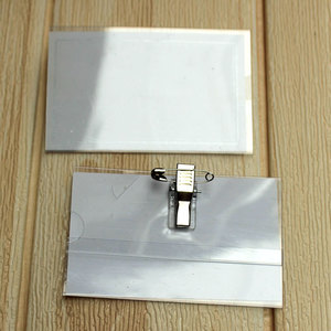 Logo personnalisé PVC porte-carte d'identité Conférence Id nom porte-carte clair nom étiquette souple ID nom porte-Badge avec clip en métal - Product Image 3