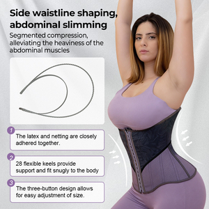 Corsé <span class=keywords><strong>de</strong></span> cintura transpirable <span class=keywords><strong>de</strong></span> látex estilo colombiano, el más vendido, con malla empalmada, logotipo y hebilla ajustable para control <span class=keywords><strong>de</strong></span> abdomen - Product Image 5