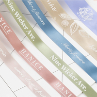Ruban de décoration de Noël personnalisé avec logo couleur imprimé 2025, rouleau avec bordure filaire, ruban satin double face
