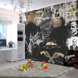 Gangster retrò voleva carta da parati murale del film di decorazione della parete collage del crimine - Product Image 2
