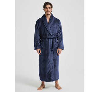 Peignoir de <span class=keywords><strong>matin</strong></span> en flanelle respirante à manches longues, col rabattu, avec poches, pour homme, nouveau modèle, style européen, pour couple, pour le commerce transfrontalier - Product Image 3