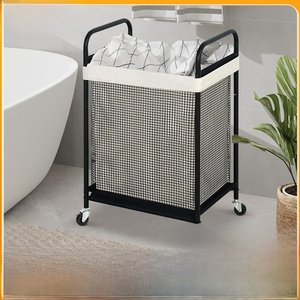   Cesto para la <span class=keywords><strong>ropa</strong></span> <span class=keywords><strong>sucia</strong></span> transfronterizo, hecho a medida, con <span class=keywords><strong>bolsa</strong></span> interior extraíble y lavable, de gran capacidad (90L), con ruedas. - Product Image 2