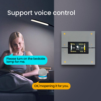 TYSH Smart 4-en-1 pour Tuya Zigbee 3.0 Scene Switch Écran de 1.9 pouces Gradateur de rideau à 4 bandes Fonctionne avec Google Alexa Acrylique