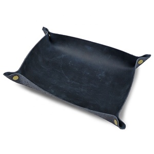 Custom Genuine Leather Folding Dice Holder Rolling Tray Personal Accessories Home Essentials Rustic Real Leather Catchall Tray - Product Image 5