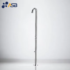 Colonne de douche autoportante de style station de villégiature extérieure montée au sol en acier inoxydable 316 avec option de pulvérisation au pied <span class=keywords><strong>PDV</strong></span> poli - Product Image 4
