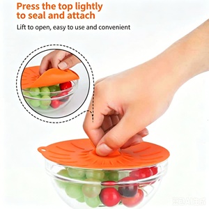 Tapas Elásticas de Silicona de Grado Alimenticio, 5 Piezas, Reutilizables, Herméticas, Aptas para Microondas, para Almacenamiento de Alimentos en la Cocina - Product Image 5
