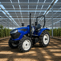 Tracteur agricole à roues 4x4 diesel 80 CV avec cabine climatisée, forte pression hydraulique, pompe à haute capacité de levage, pour ferme moderne