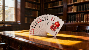 Carte da gioco Serene in stile libro con fascino culturale, atmosfera tranquilla, carta personalizzata per occasioni di giochi di carte - Product Image 4