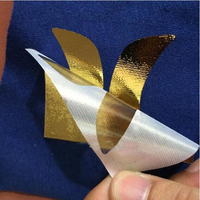 Logotipo personalizado de transferencia de calor de lámina dorada y plateada para camisetas, accesorios de ropa