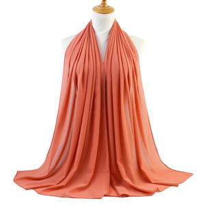 Listo para enviar Precio de fábrica Hot 22 Color Wear Mujeres Musulmanas Color sólido Bufanda para la cabeza Chifón Hijabs Musulmán Bufanda para mujeres - Product Image 4