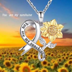 Collar con Colgante de Corazón de Girasol de Plata de Ley S925 con Circonita, de SPJ Premium, para Mujer, Joyería para Compromiso y Boda - Product Image 3