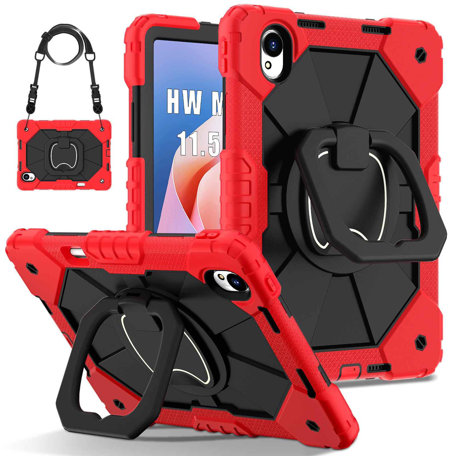 สีแดงและสีดำ - สำหรับ Huawei Matepad 11.5s