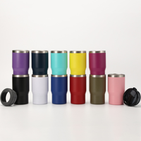 Mug de voyage en acier inoxydable 304 à double paroi de 14 oz, refroidisseur de canettes de bière 4-en-1, café/cola, couvercle coulissant minimaliste personnalisable