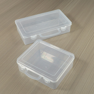 Transparent Plastic <b>Storage</b> <b>Box</b> With Handle Rectangle Covered For Cross Stitch Needle Thread Journaling Washi Tape Toys - Product Image 4