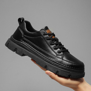 Zapatos de cuero para hombre transpirables, informales, con suela gruesa, que aumentan la altura, modernos y versátiles, al por mayor, en stock 2026 - Product Image 4