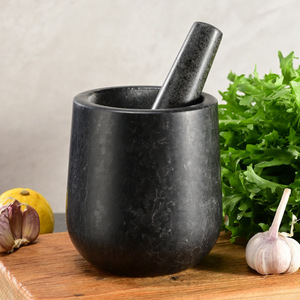Stone Mortar And Pestle Set Manual Garlic Crusher For Kitchen Herb Spice Grinding Durable Natural Stone Material - Product Image 3