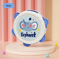 Educational Tambourine Cartoon Percussion Instruments Plastic Drum Musical Toys Animal Hand Drums for Kids